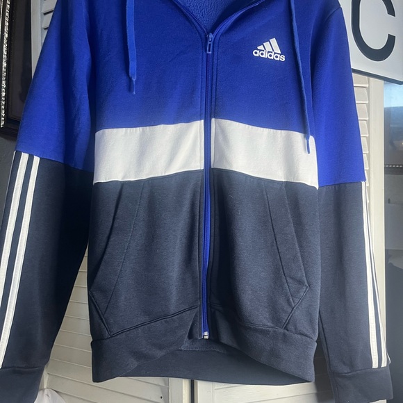 ADIDAS Men's Blue, White, and Black Zip-Up jacket - Picture 12 of 12